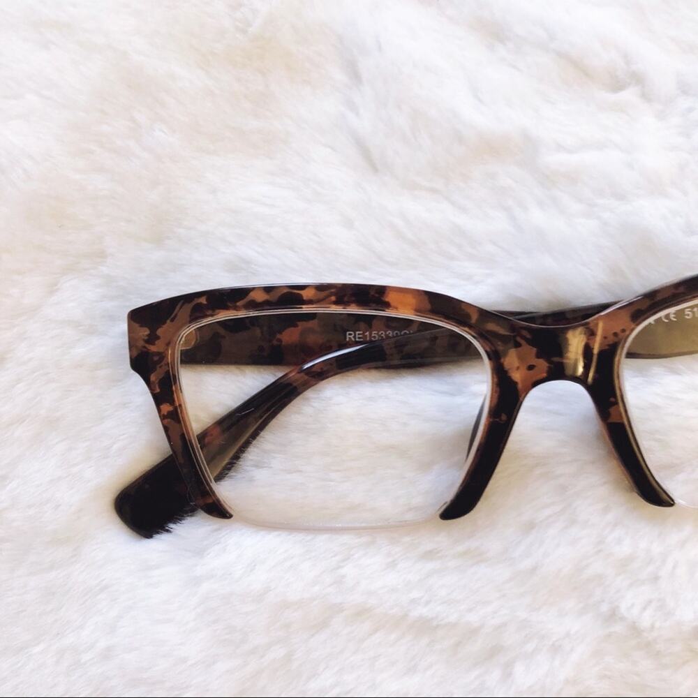 Brooke Brown Half Rim Rectangle Reader Glasses - Picture 2 of 11